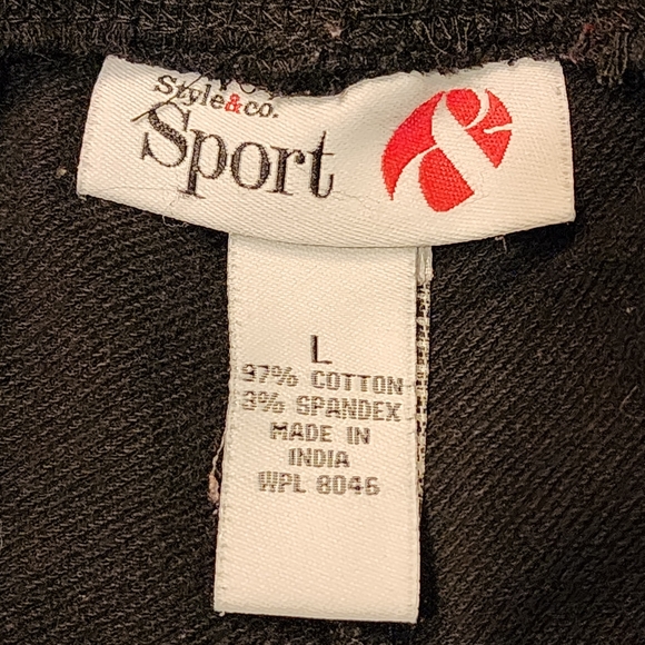 Wide Leg Sweatpants Black with White Stripes Women's Size L - Picture 6 of 6